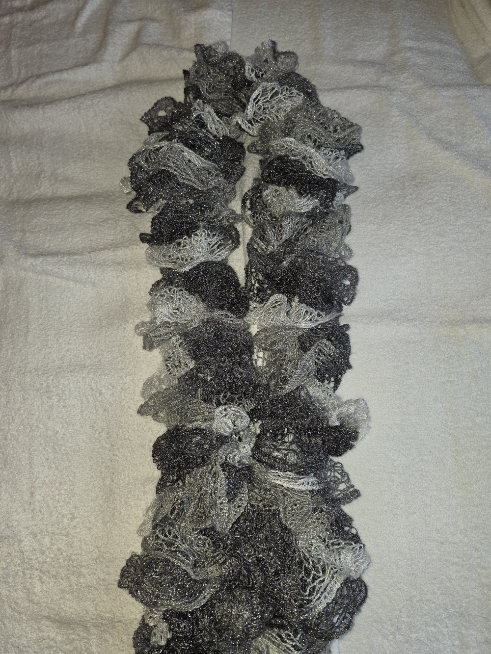Source Unknown Gray Ruffle Knit Scarf - Picture 2 of 7